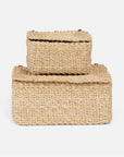 Pigeon and Poodle Linares Natural Abaca Fiber Boxes, 2-Piece Set