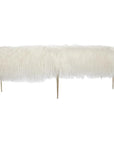 Interlude Home Stiletto Bench - Ivory Sheepskin