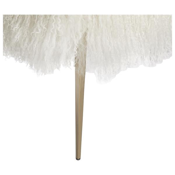 Interlude Home Stiletto Bench - Ivory Sheepskin