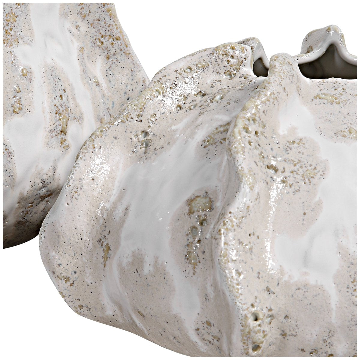 Uttermost Urchin Textured Ivory Vases, 2-Piece Set