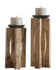 Uttermost Ilva Wood Candleholders, 2-Piece Set