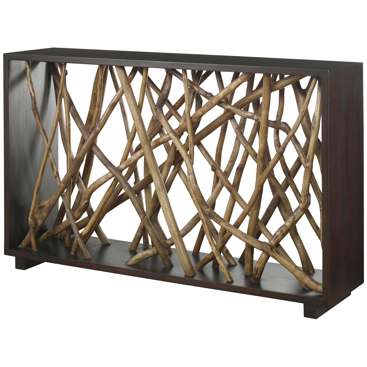 Uttermost Teak Maze Console Table