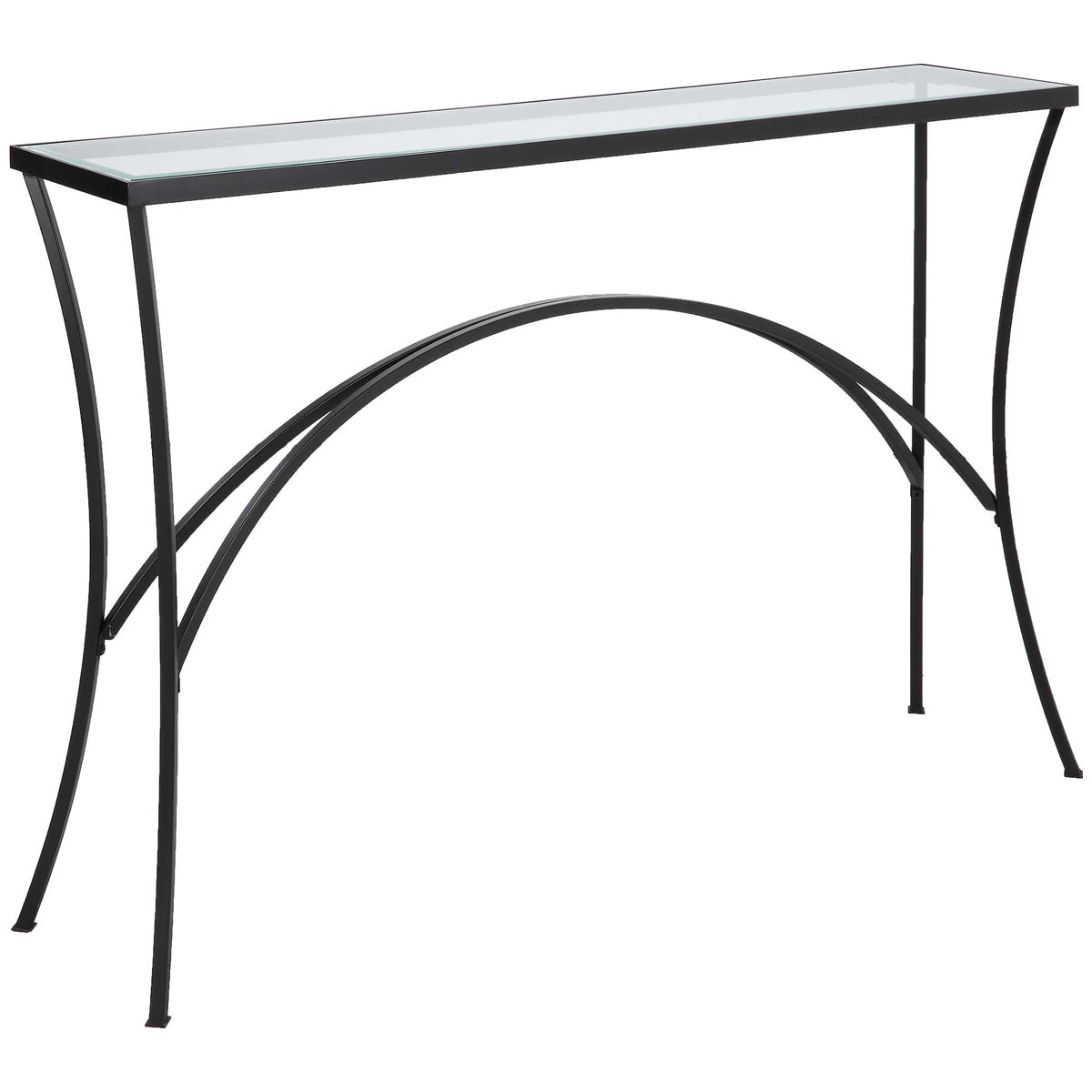 Uttermost Alayna Black Metal &amp; Glass Console Table