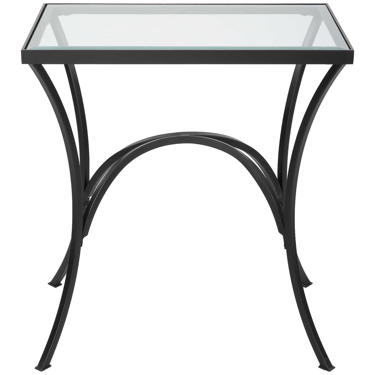 Uttermost Alayna Black Metal &amp; Glass End Table