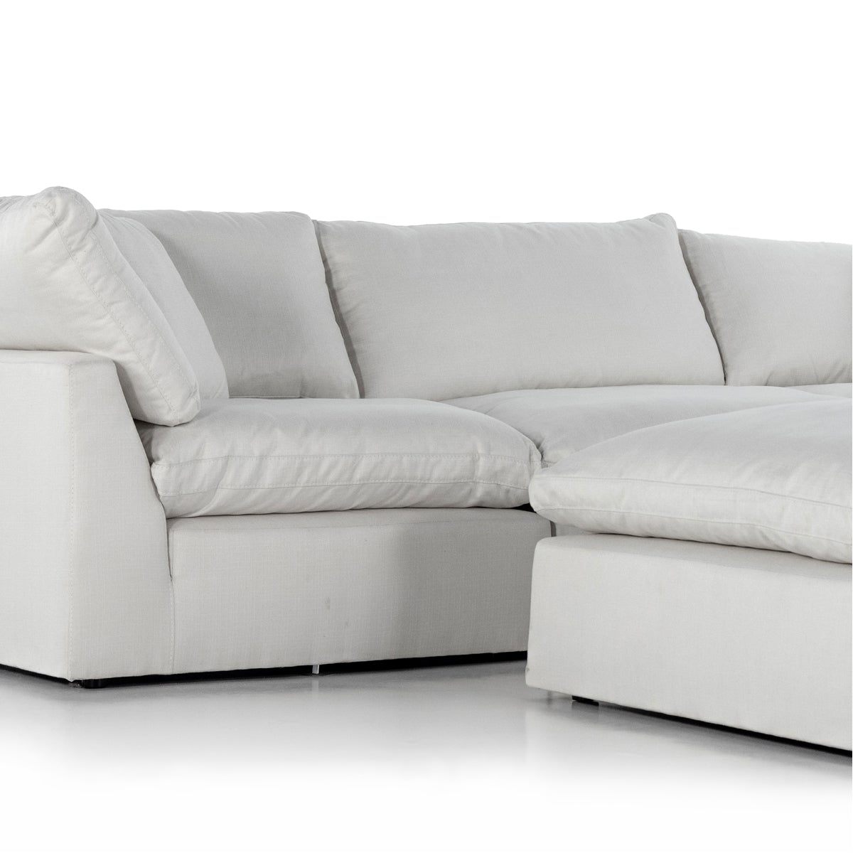 Four Hands Centrale Stevie Anders Ivory Sectional with Free Ottoman