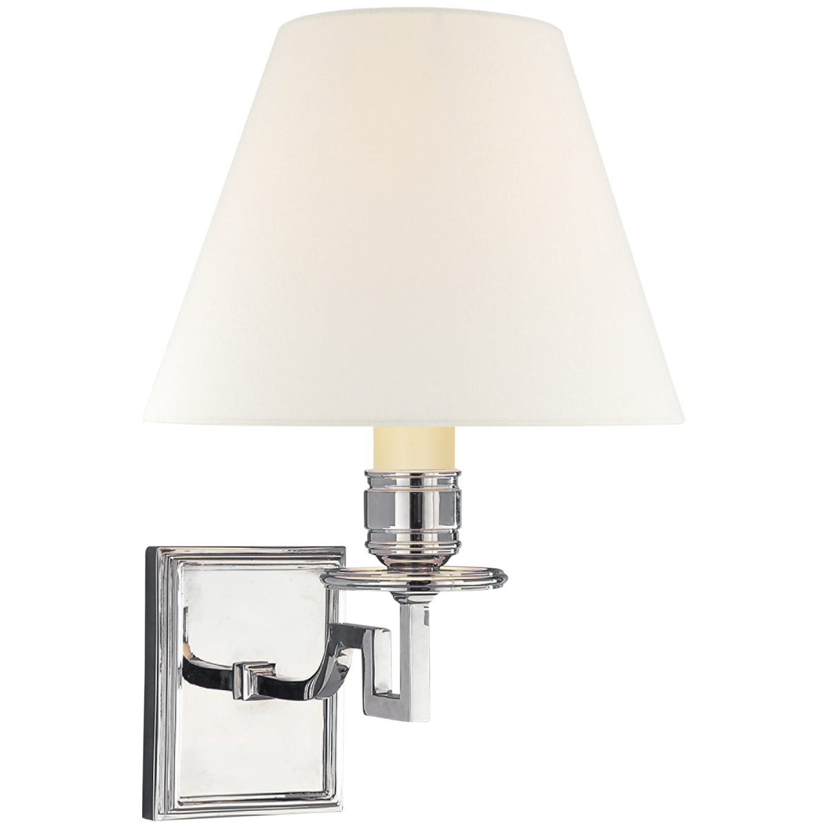 Visual Comfort Dean Single Arm Sconce with Linen Shade