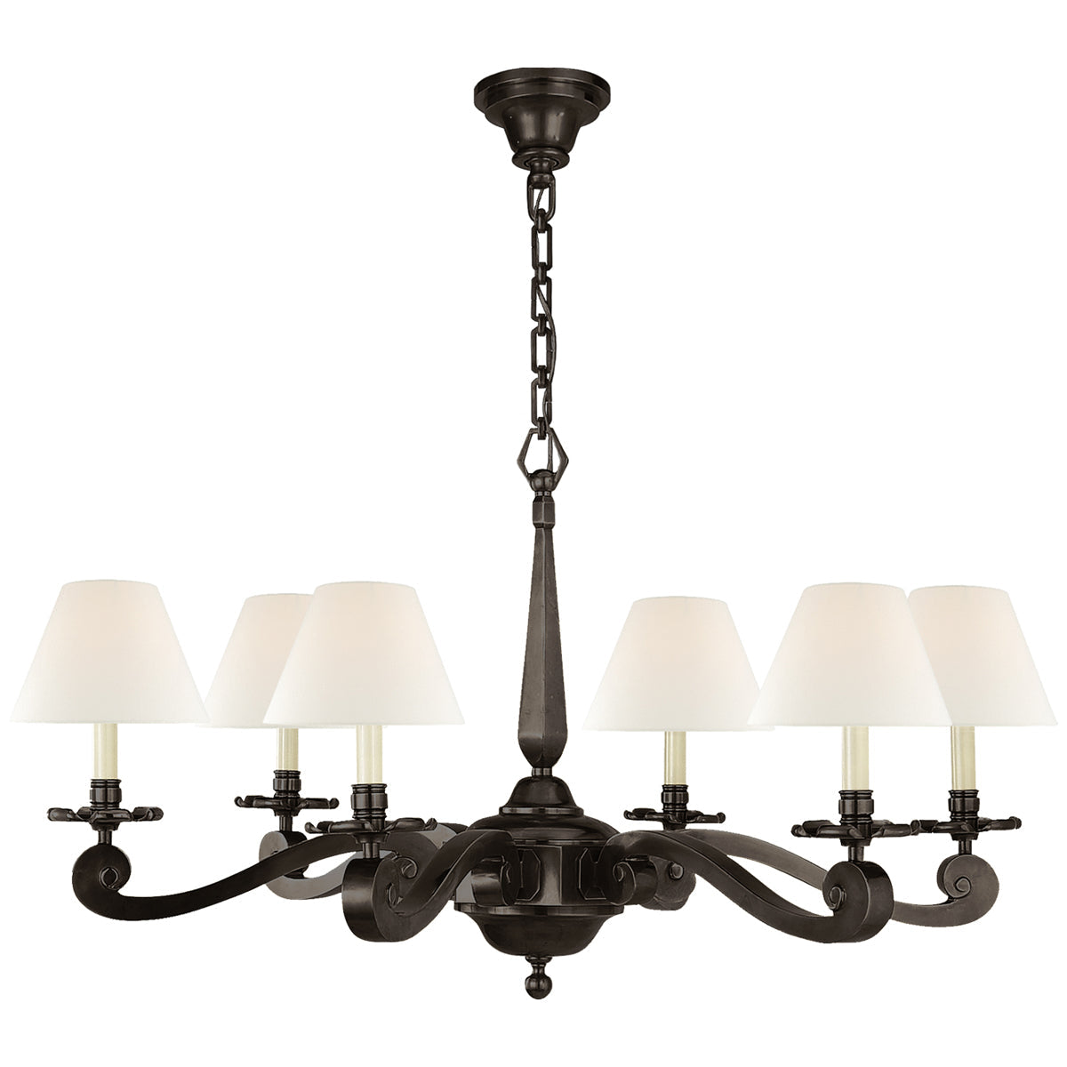 Visual Comfort Myrna Chandelier with Linen Shades