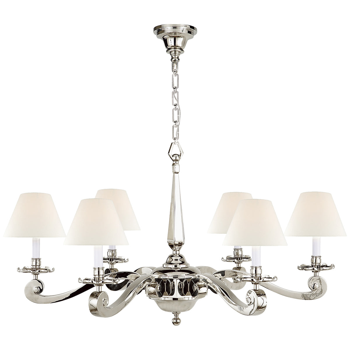 Visual Comfort Myrna Chandelier with Linen Shades