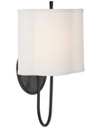 Visual Comfort Simple Scallop Wall Sconce with Linen Shade