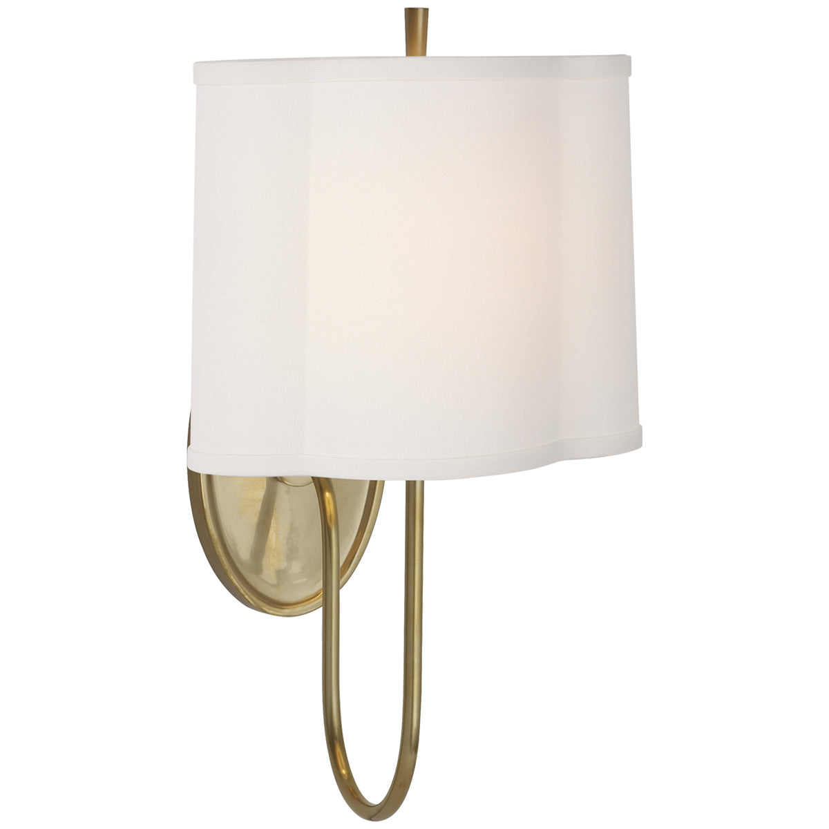 Visual Comfort Simple Scallop Wall Sconce with Linen Shade