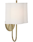 Visual Comfort Simple Scallop Wall Sconce with Linen Shade