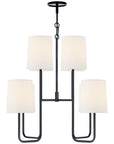 Visual Comfort Go Lightly Medium Chandelier with Linen Shades