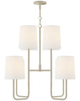 Visual Comfort Go Lightly Medium Chandelier with Linen Shades