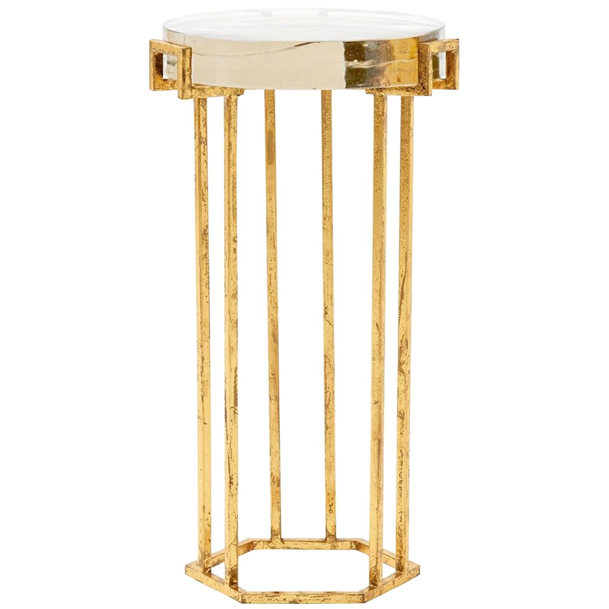 Villa &amp; House Prism Round Side Table - Gold