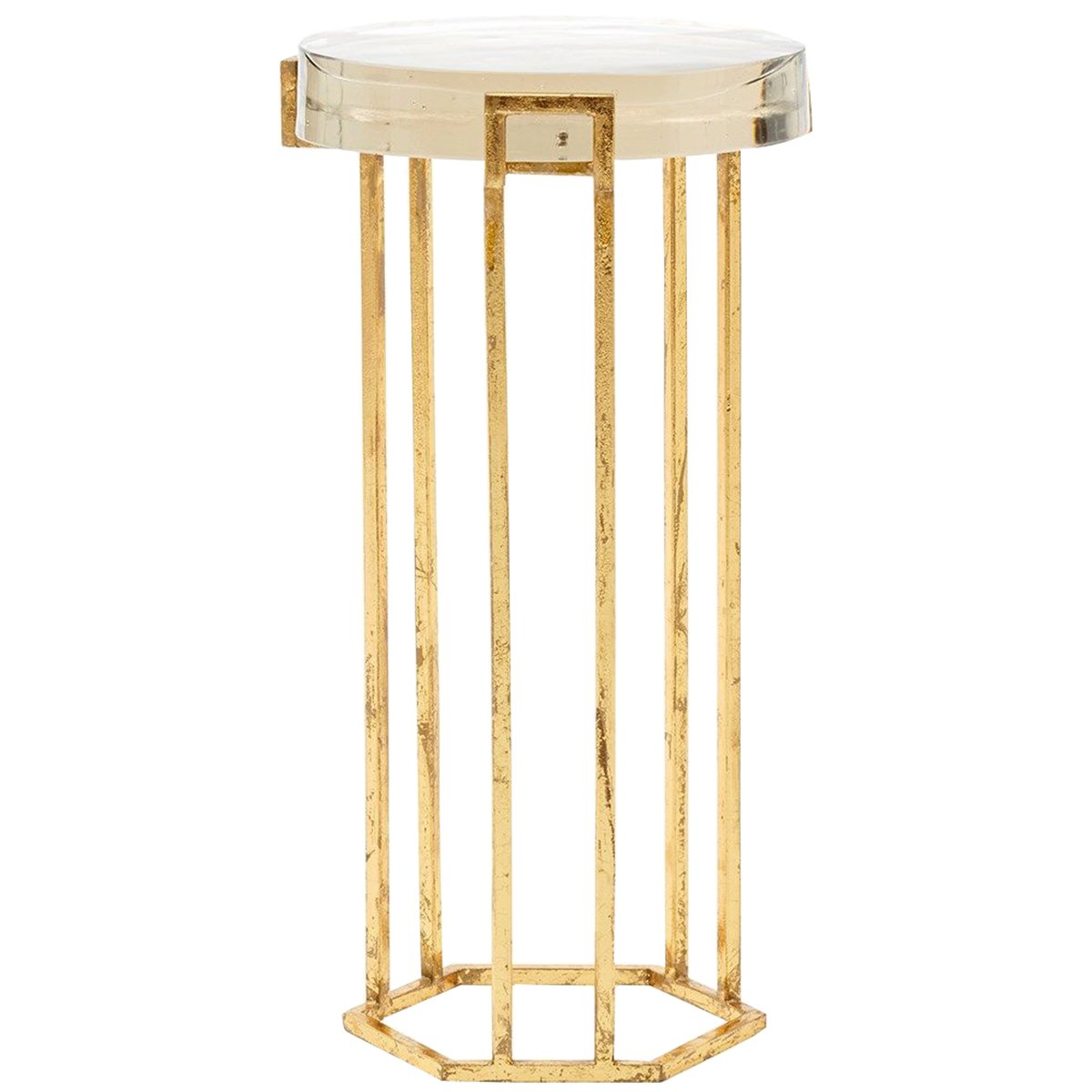 Villa &amp; House Prism Round Side Table - Gold