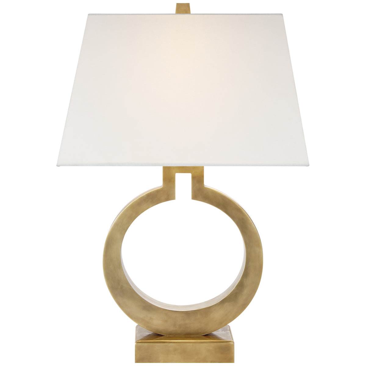 Visual Comfort Ring Form Large Table Lamp with Linen Shade