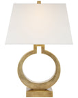 Visual Comfort Ring Form Large Table Lamp with Linen Shade