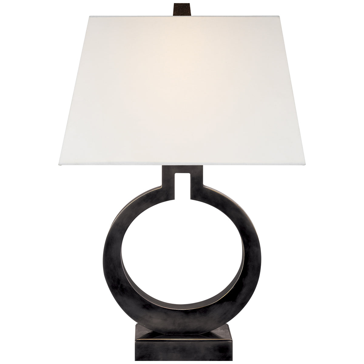 Visual Comfort Ring Form Large Table Lamp with Linen Shade