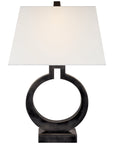 Visual Comfort Ring Form Large Table Lamp with Linen Shade