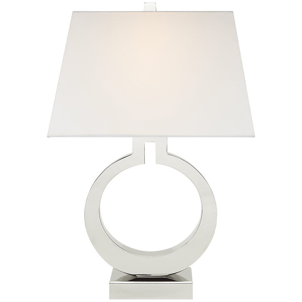 Visual Comfort Ring Form Large Table Lamp with Linen Shade