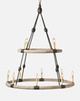 Made Goods Dean Faux Bois Circle 2-Tier 12-Light Chandelier