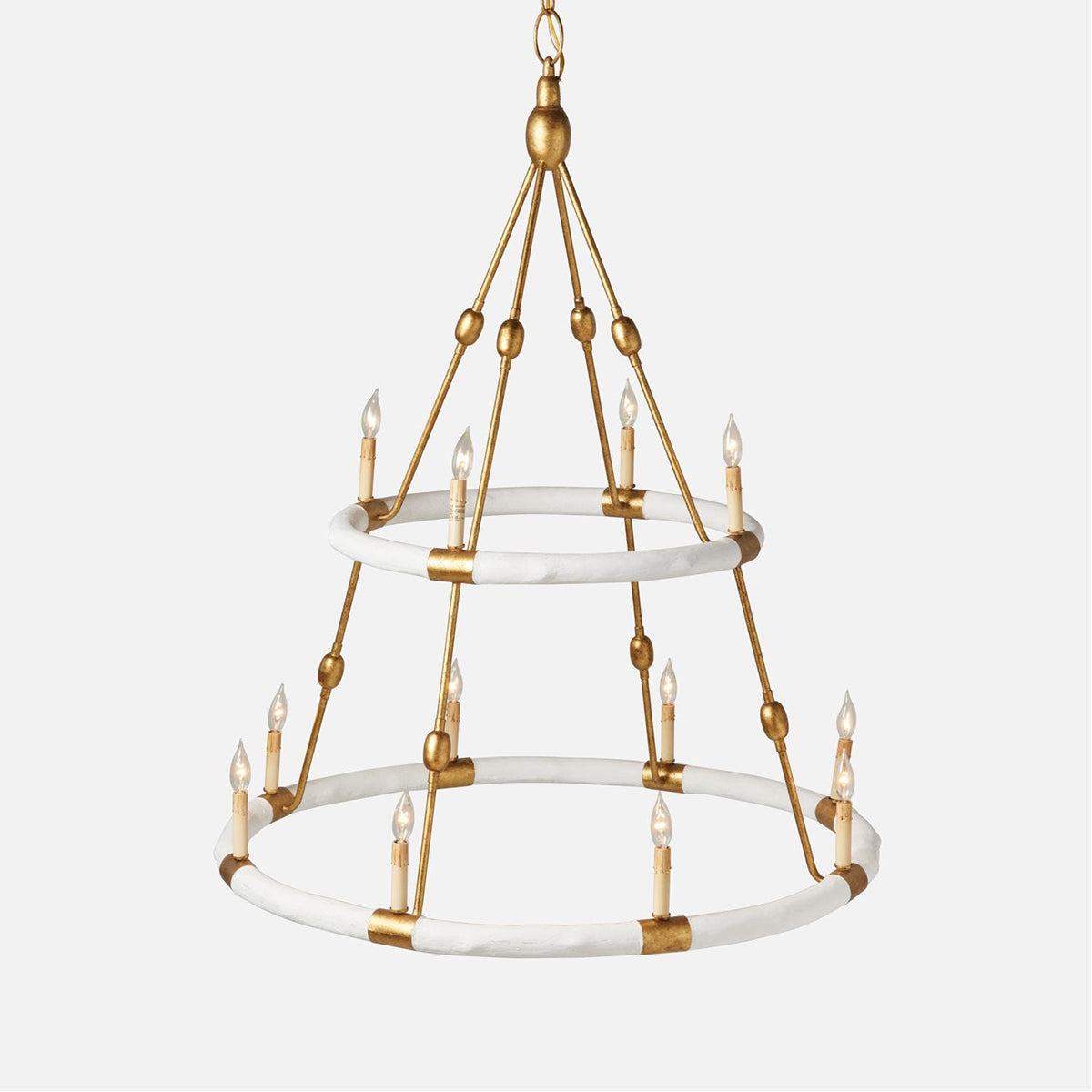 Made Goods Dean Faux Bois Circle 2-Tier 12-Light Chandelier