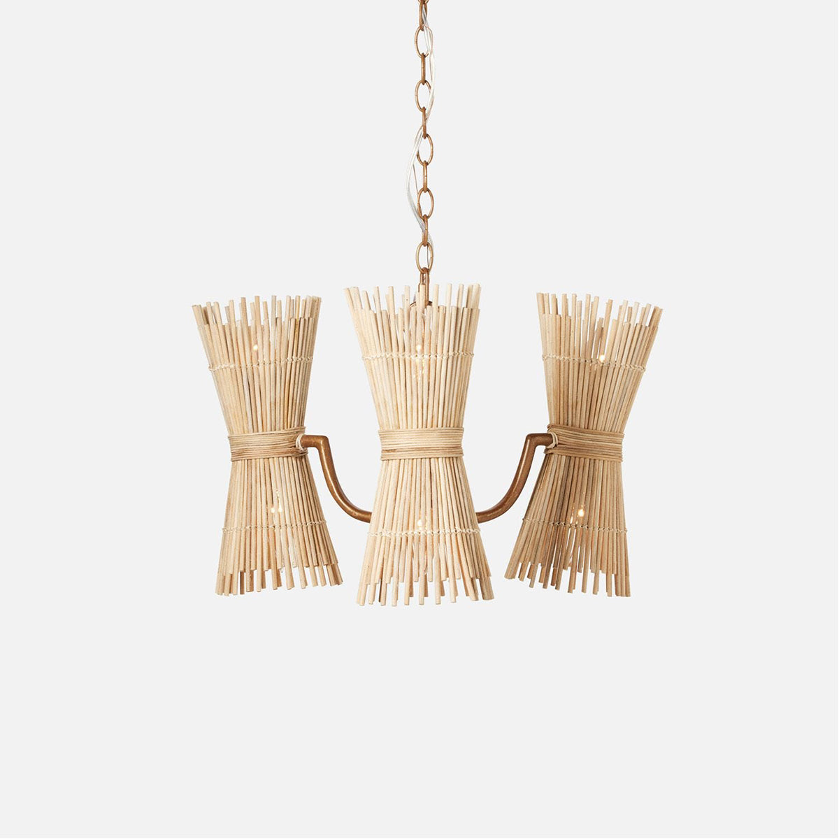 Made Goods Miko 6-Light Modern Rattan Spindle Chandelier