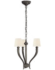 Visual Comfort Ruhlmann Small Chandelier with Linen Shades