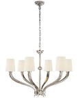 Visual Comfort Ruhlmann Large Chandelier with Linen Shades