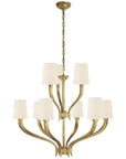 Visual Comfort Ruhlmann 2-Tier Chandelier with Linen Shades