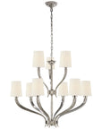 Visual Comfort Ruhlmann 2-Tier Chandelier with Linen Shades