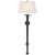 Visual Comfort Long Iron Torch Sconce with Linen Shade