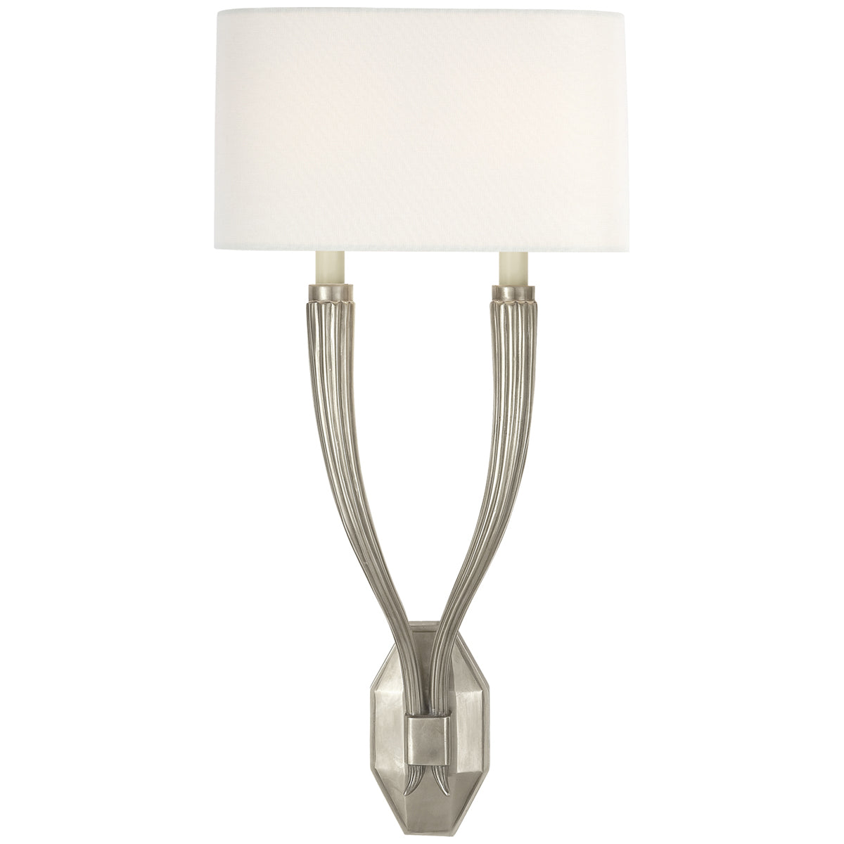 Visual Comfort Ruhlmann Double Sconce with Linen Shade