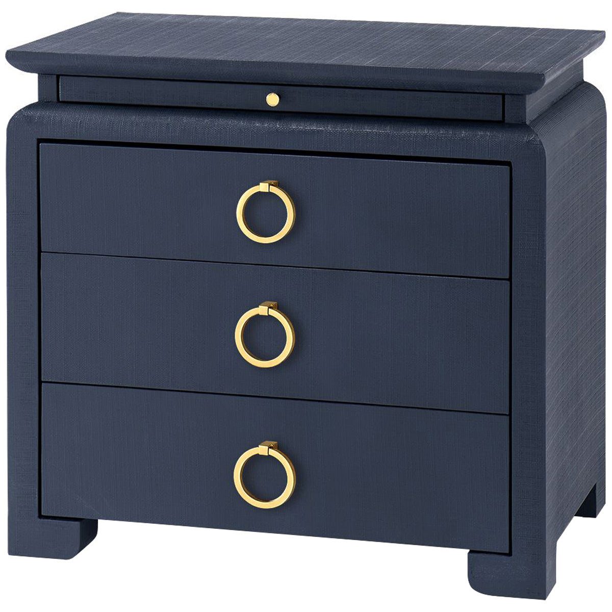 Villa &amp; House Elina 3-Drawer Navy Side Table with Owen Pull