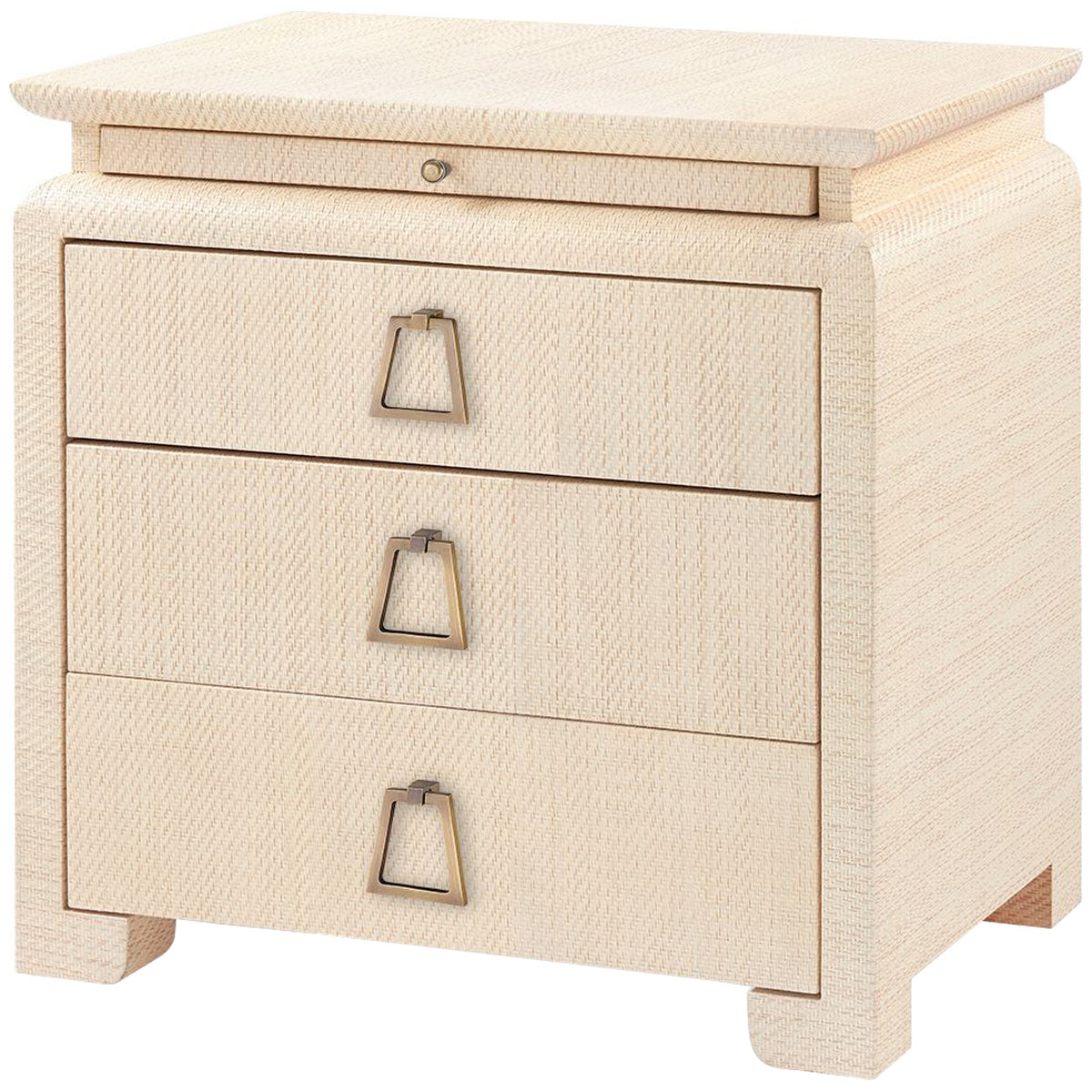 Villa &amp; House Elina 3-Drawer Natural Side Table with Kelley Pull