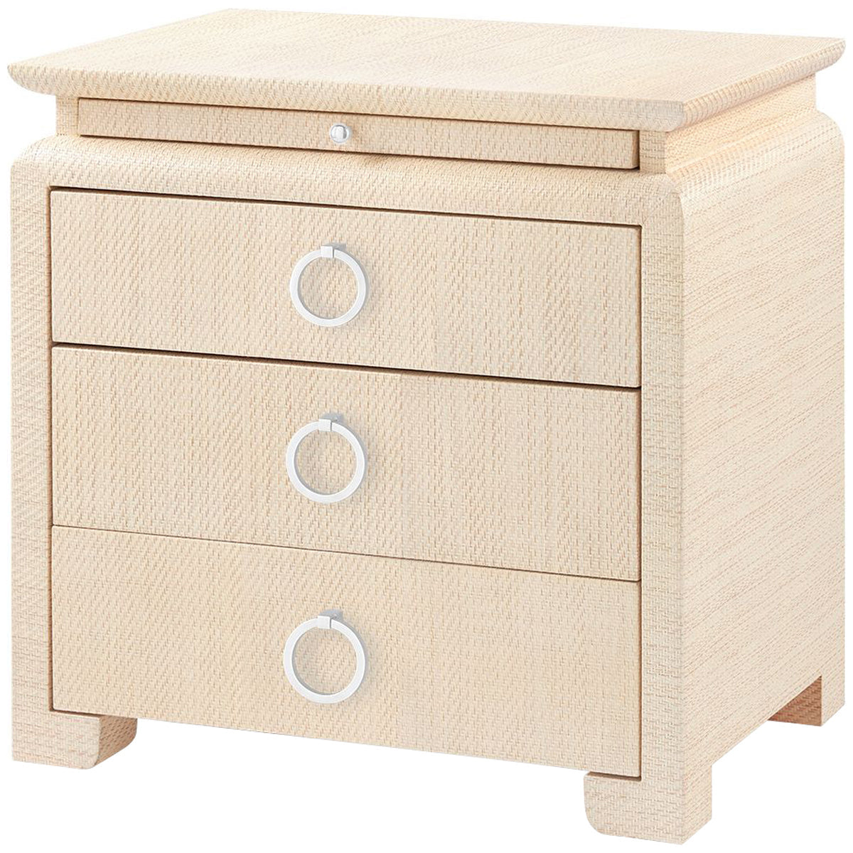 Villa &amp; House Elina 3-Drawer Natural Side Table with Owen Pull