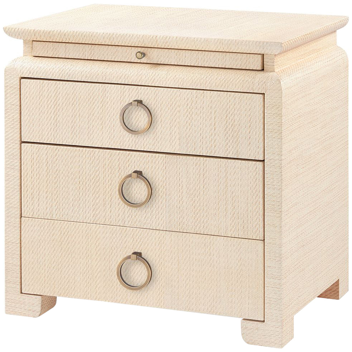 Villa &amp; House Elina 3-Drawer Natural Side Table with Owen Pull