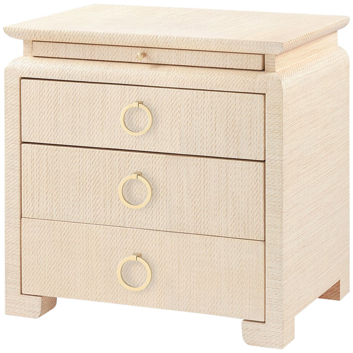 Villa &amp; House Elina 3-Drawer Natural Side Table with Owen Pull