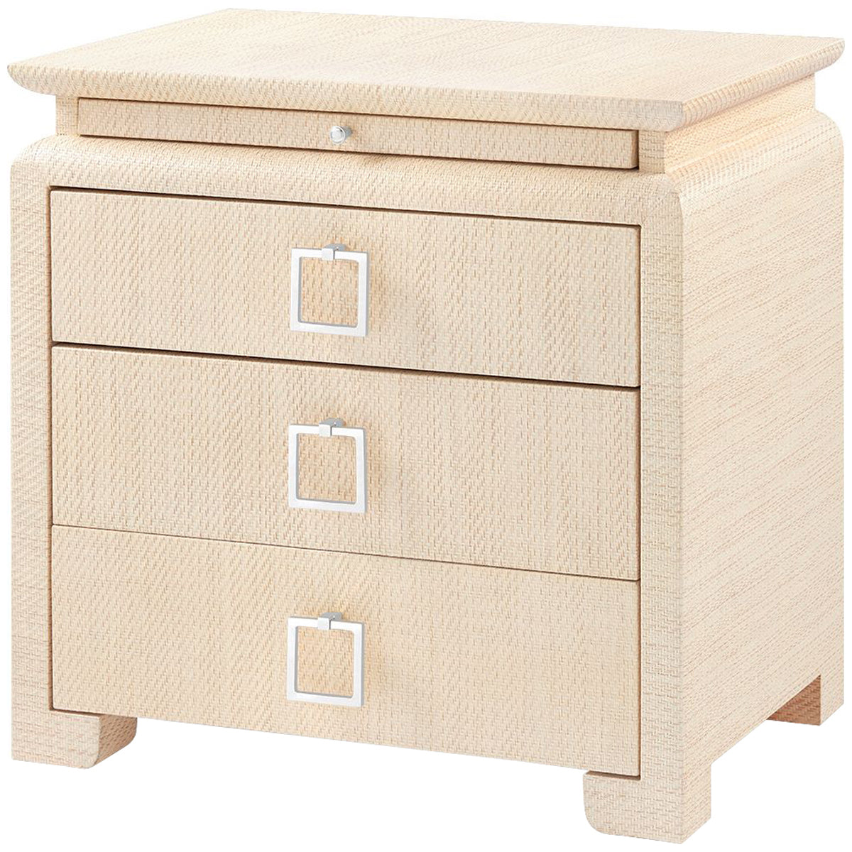 Villa &amp; House Elina 3-Drawer Natural Side Table with Santino Pull