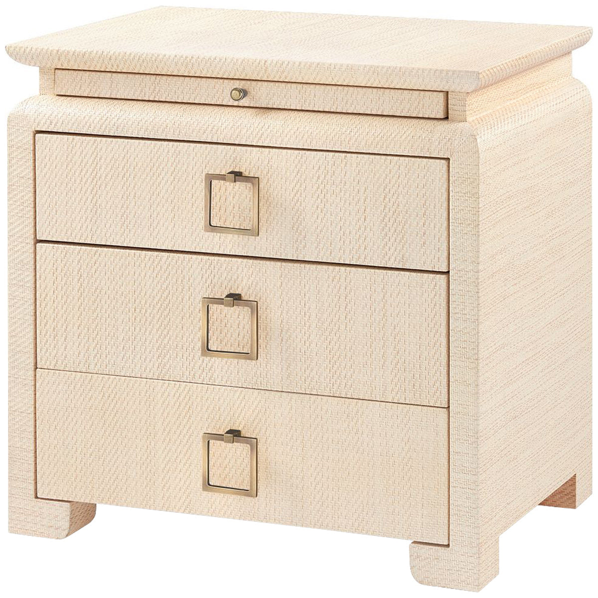 Villa &amp; House Elina 3-Drawer Natural Side Table with Santino Pull