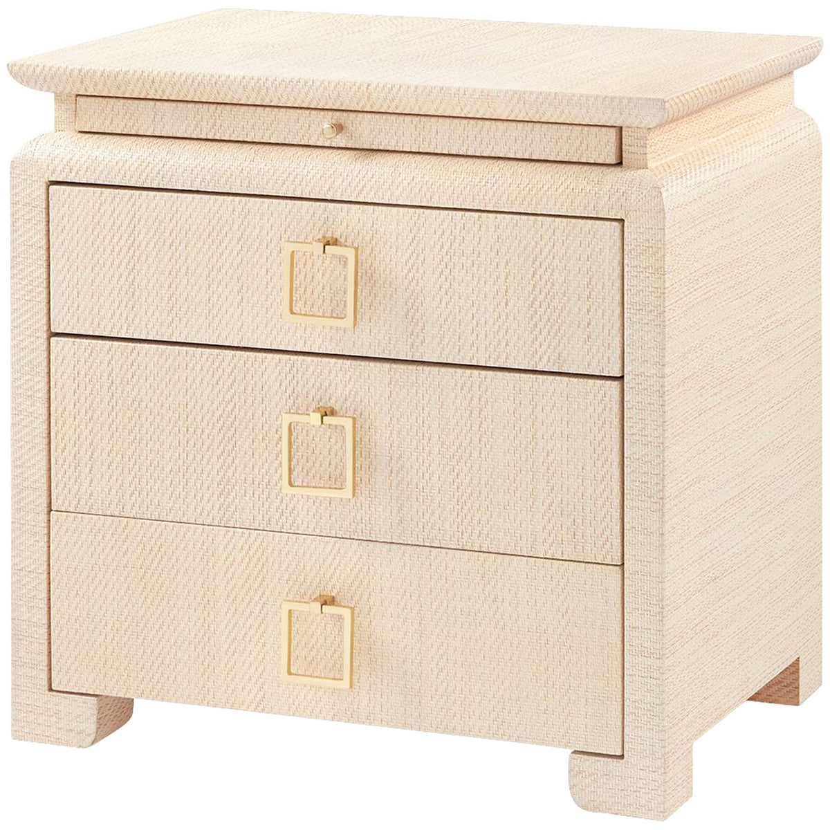 Villa &amp; House Elina 3-Drawer Natural Side Table with Santino Pull