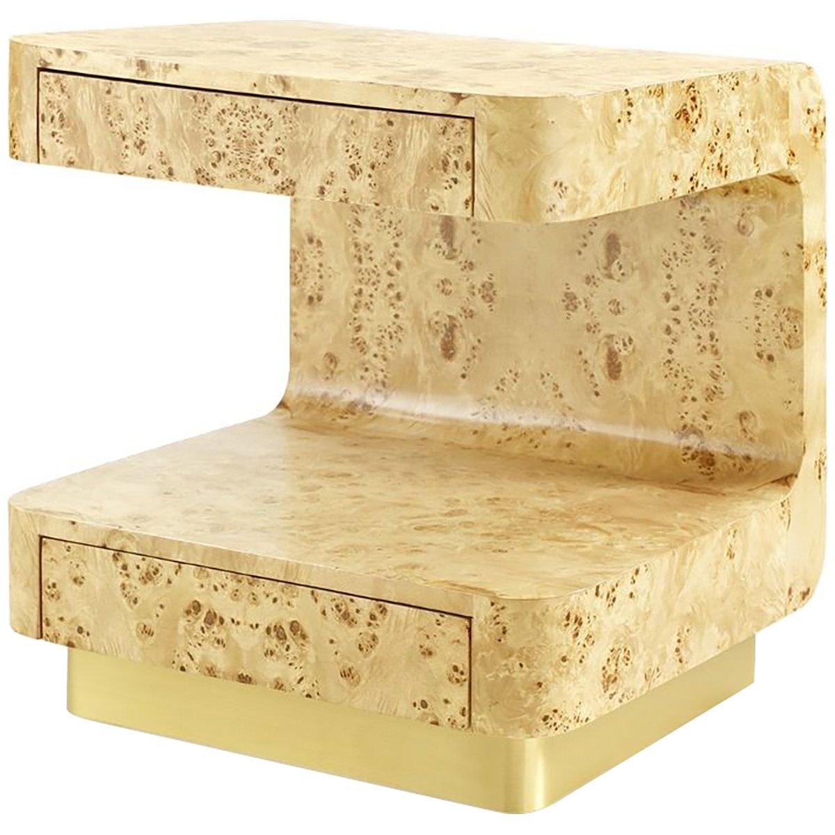 Villa &amp; House Emil 2-Drawer Side Table - Burl