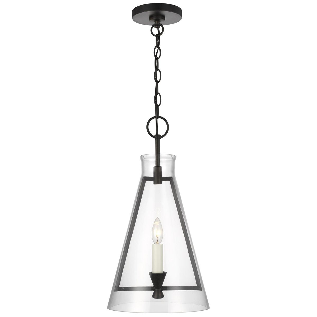 Feiss Keystone 1-Light Aged Iron Pendant