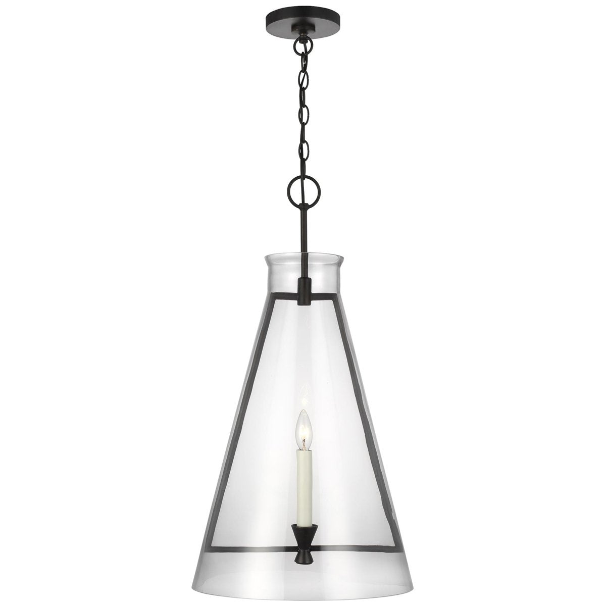 Feiss Keystone 1-Light Aged Iron Pendant