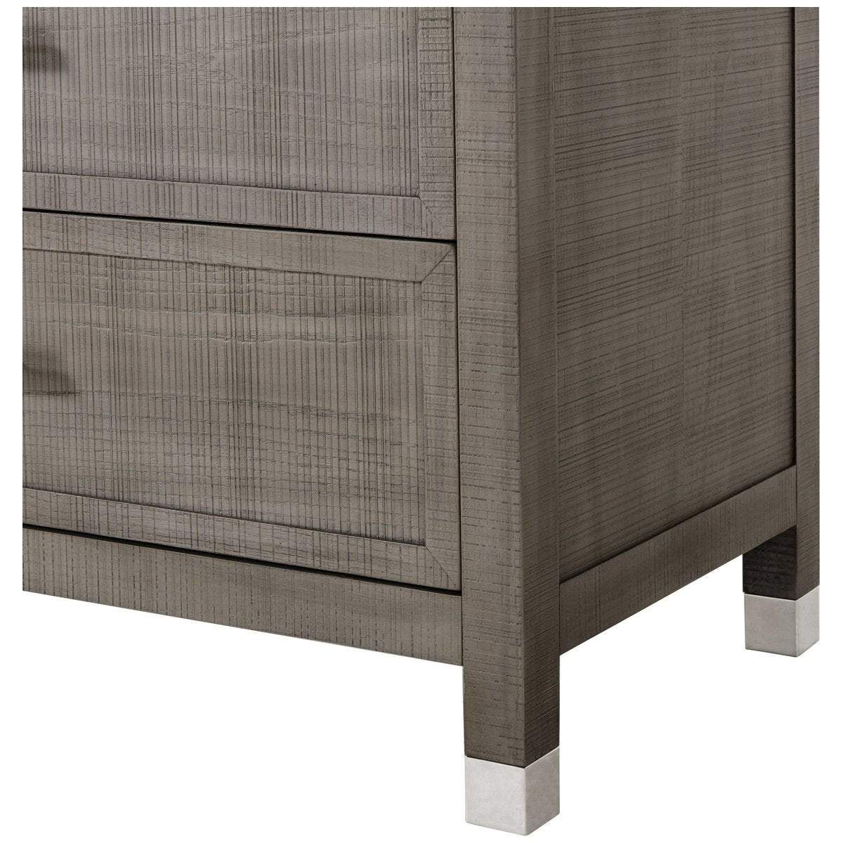 Sonder Living Raffles 2-Drawer Nightstand in Grey and Pewter