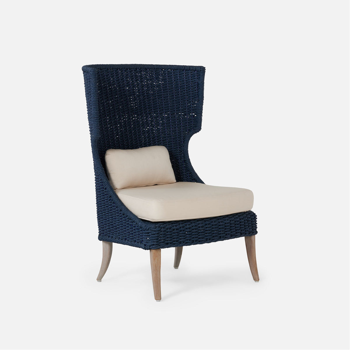 Made Goods Arla Wingback Outdoor Lounge Chair in Alsek Fabric