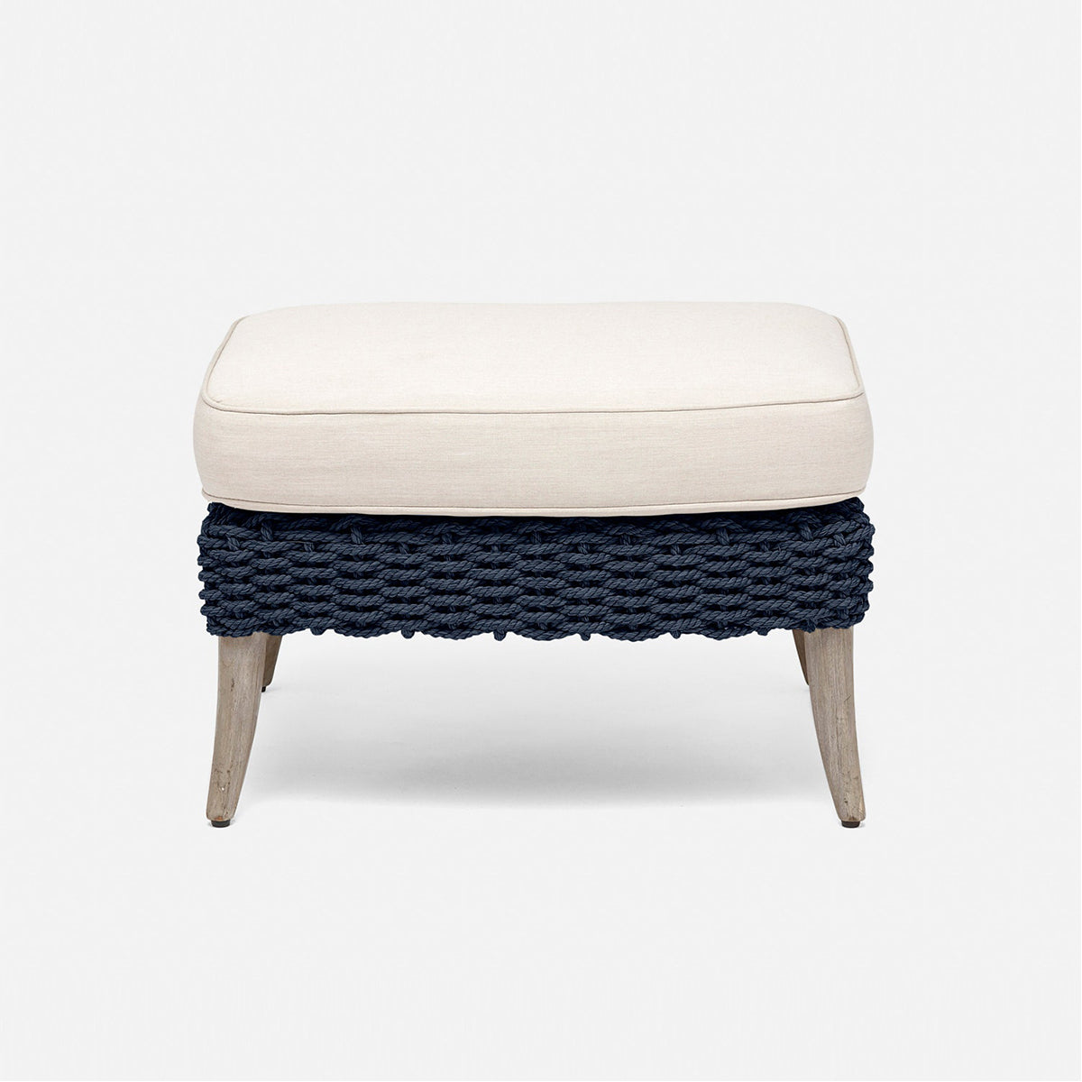 Made Goods Arla Faux Rope Outdoor Ottoman in Pagua Fabric