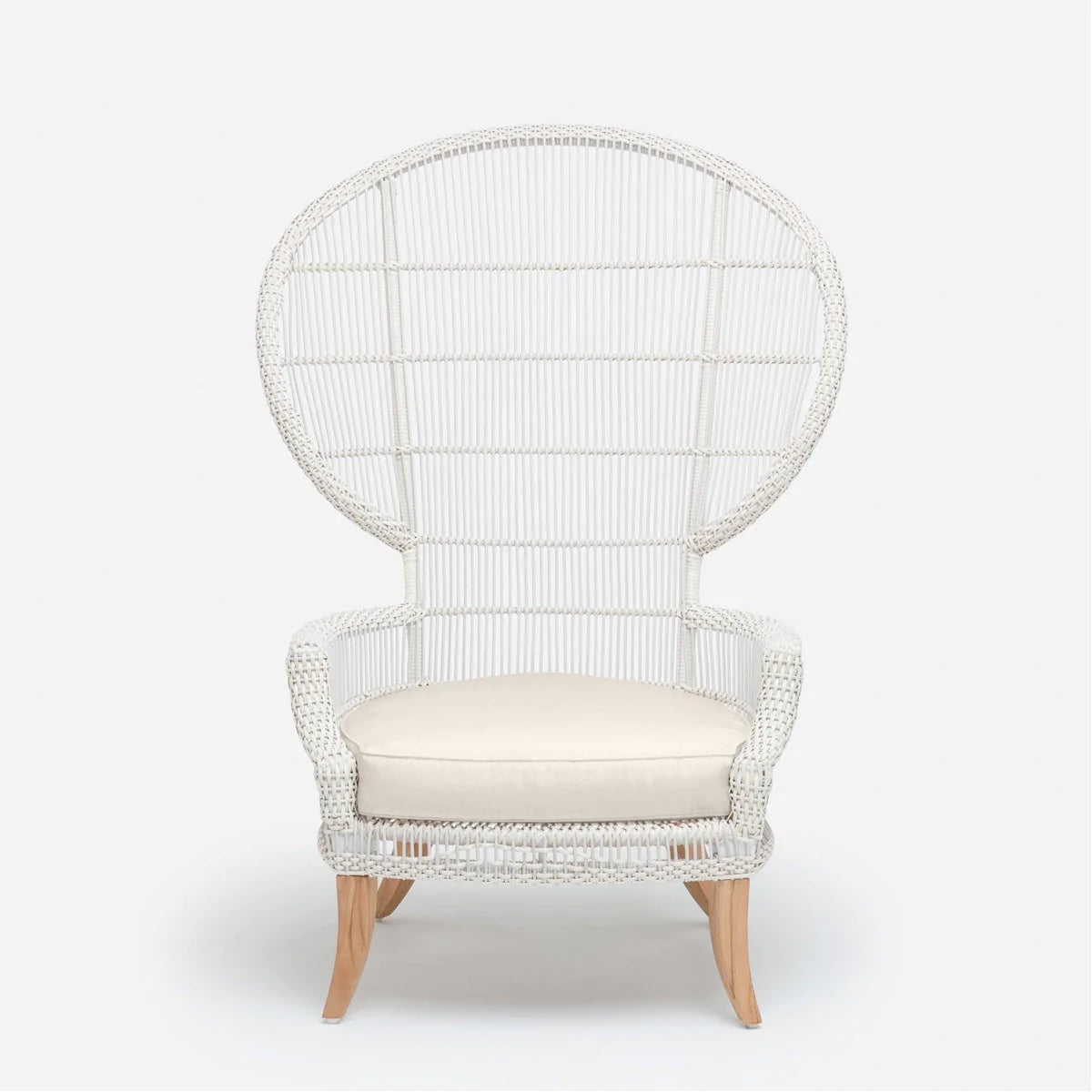 Made Goods Aurora Woven Wingback Outdoor Lounge Chair in Danube Fabric