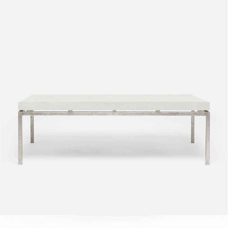 Made Goods Dexter Coffee Table Silver and Cool Gray Faux Shagreen