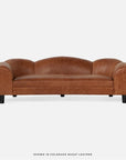 Made Goods Caldwell Scalloped Leather Sofa in Clyde Fabric